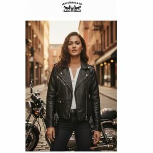Levi's Women’s Faux Leather Belted Moto Jacket - Black